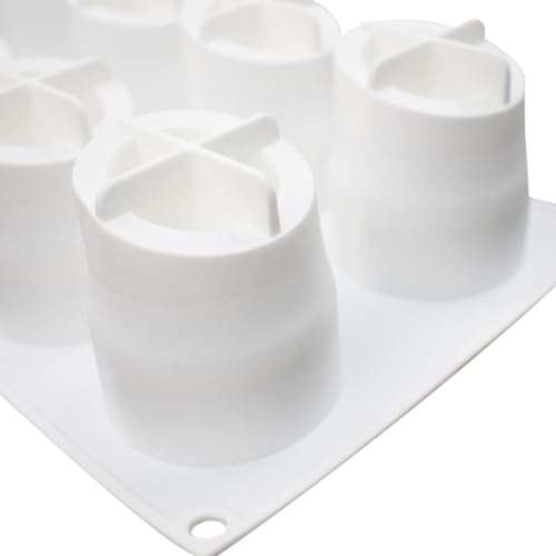 mostsom 8 Holes Cylinder Silicone Mould for Chocolate Dessert Jelly Pudding - size: Bamboo K