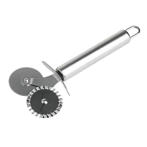 Pastry Ravioli Wheel Cutter, Stainless Steel Double Roller