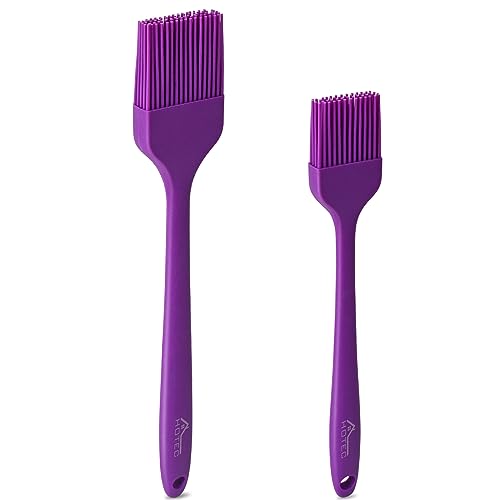 HOTEC 600°F Heat Resistant Silicone Basting &Pastry Brushes, Purple 2 - color: Purple