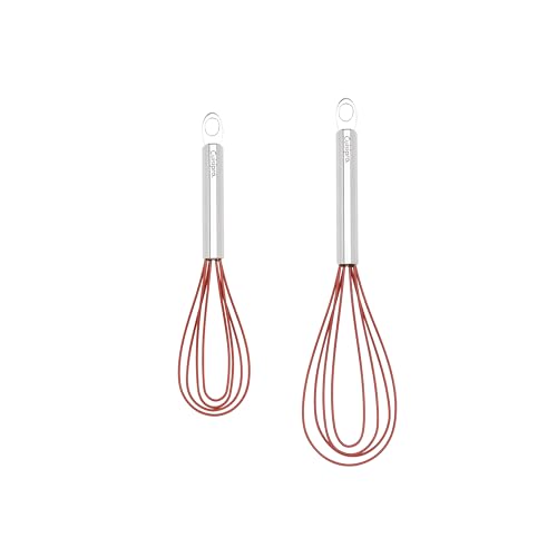 Cuisipro 8-Inch Silicone Flat Whisk, Red