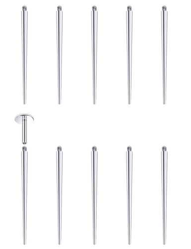 14G 16G Piercing Taper Insertion Pin for Internally Threaded Nose Septum Lip Belly Rings Labret Monroe Medusa Tragus Helix Cartilage Earrings Stud Piercing Jewelry Taper Insertion Tool 10Pcs - style: 14G Straight