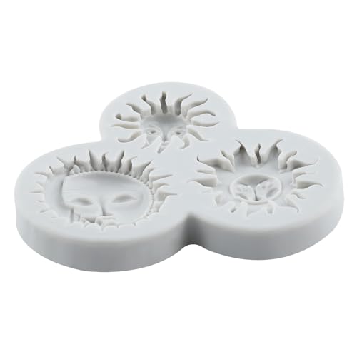 Sun Moon Face Fondant Mold Sun Face Silicone Chocolate Candy Mold - color: Style C