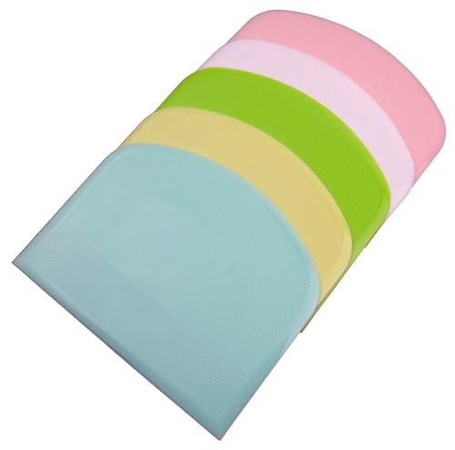 Dough Scraper Set, 5-Pack Food-Safe Plastic Bench Scrapers
