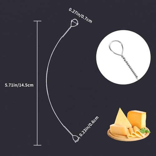 6 Pcs Cheese Slicer Wire Replacement For Marble Cheese Slicer Board,Cheese Cutter Wire for Block Cheeses Butter Cutting,Silver, 5.7 inches long(6 Pcs) - color: Silver