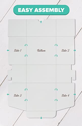 O'Crème Cake Boxes White Bakery Box 10x10x5 Inch Pack of 5 - size: 10" x 10" x 5"