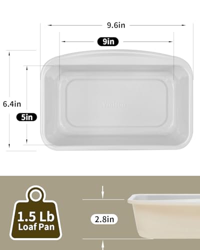 Nonstick Ceramic Bread Loaf Pan with Handle, Cream - color: Cream