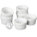 1.5 oz Mini Ramekins Set of 6, Vidalenta Tiny Dipping Sauce Cups, Ramekin Dip Bowl Porcelain Souffle Dish, Small Ramekins Dessert Cups Small Bowls for Charcuterie Board, Microwave & Oven Safe, White