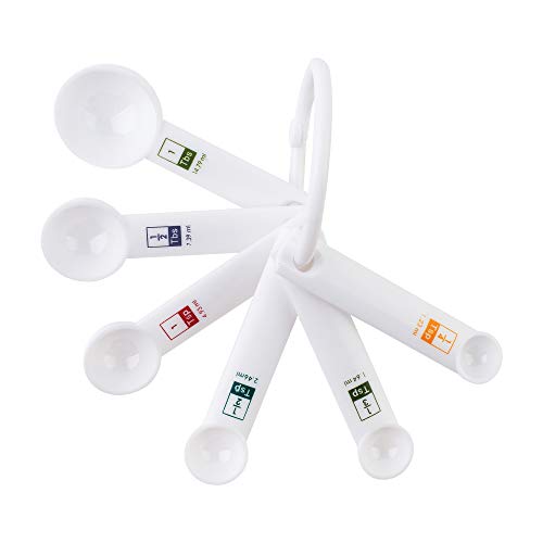 Fox Run 6-Piece Plastic Measuring Spoon Set White, 1.6 x 9 x 3 inches - color: White, size: 1.6 x 9 x 3 inches