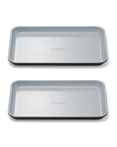Caraway Non-Stick Ceramic Small Baking Sheet Duo - color: Black, size: 2x Small 9" x 13"