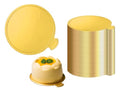 YYaaloa 3.15 Inch Mini Round Golden Cake Boards Mousse Cupcake Base Paper Plates Circle Dessert Board Circle Base for Cake DIY, Baking Dessert Party Wedding Birthday (Round, 50pcs) - color: Round, size: 50pcs