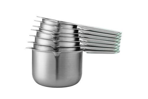 Spring Chef Magnetic Stainless Steel Measuring Cups Set of 7 Patented, Mint - color: Mint