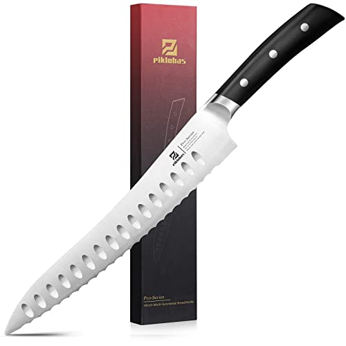 Piklohas Resharpenable Bread Knife for Homemade Bread, 10 Inch - size: 10"