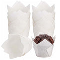 200 Pcs White Tulip Cupcake Liners for Baking, Standard Size - color: White