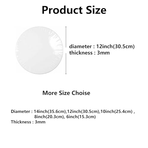 DaTpuik 2 Pcs 12inch White Round Cake Boards 3MM Thickness 100% Food-graded Cardboard Waterproof and Oil-proof Cake Base for Cake DIY, Wedding, Birthday, Dessert, Pizza Decorating & Exhibition - size: 12InchX2PCS