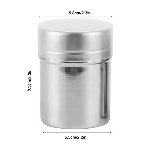 1Pcs Powdered Sugar Shaker Duster, Stainless Steel Dusting Powder Container, Fine Mesh Shaker Powder Cans with Lid, S