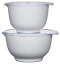 Rosti Margrethe Mixing Bowl Set with Lids, 2L/3L, White - color: White-Bowl/2