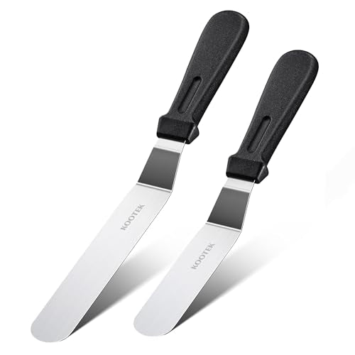 Kootek Angled Icing Spatula, Stainless Steel Offset Spatula, 6" & 8" - size: 6 and 8 Inches