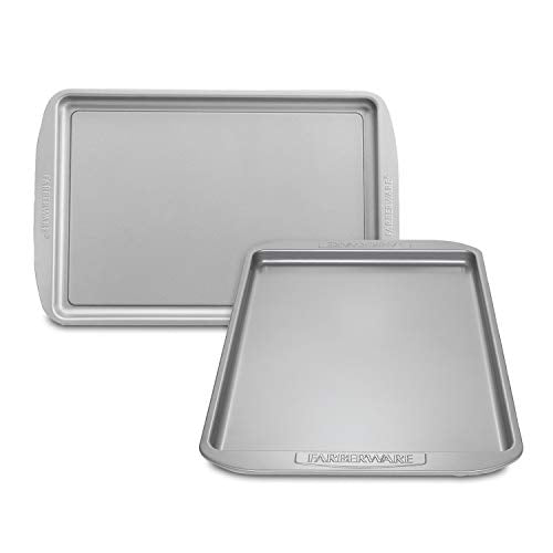 Farberware Nonstick Bakeware Cookie Pan Set, Baking Sheets, 2-Piece, Gray - size: 11" x 17" (2 piece)