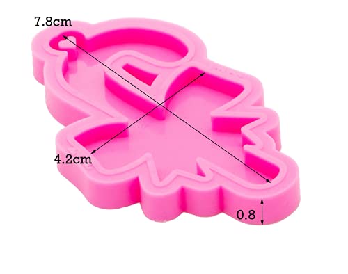 Angel Wings Christmas Crutches and Bow Shape Keychain Molds DIY epoxy Resin Silicone Mold Polymer Clay Mold Resin Craft Molds Resin Keychain Mould Candy Chocolate Fondant Cookies Molds - color: L