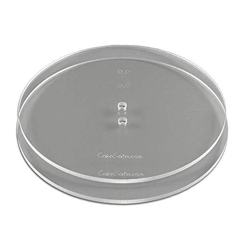 CAKESAFE – 2-9” Clear ¼” Acrylic Disks – Perfect Icing Tool to Smooth the Buttercream on Your Cakes - size: 9" Set