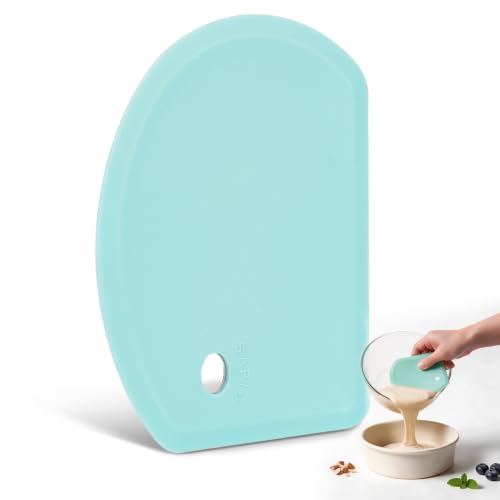 Silicone Dough Scraper with Metal Core Flexible Bowl Scraper Bread Baking - color: Mint Green
