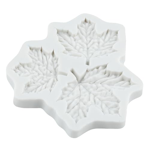 Leaf Silicone Mold Rose Maple Leaf Fondant Molds Set of 5 - color: Style C