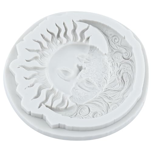 Sun Moon Face Silicone Mold Sun Moon Star Swirl Fondant Molds - color: Style A