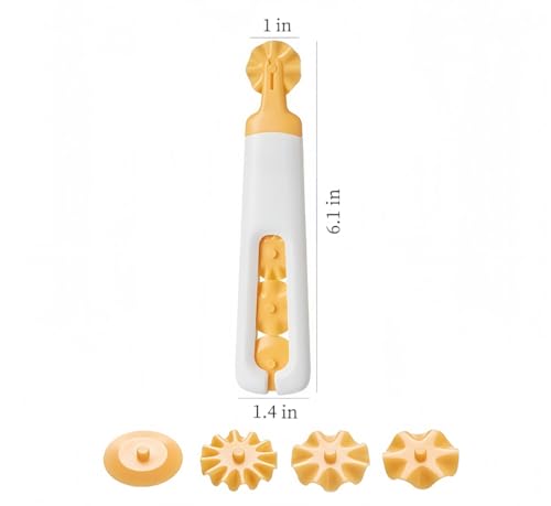 4-in-1 Safety Pasta Cutter Wheel, Rounded Blade Non-Slip Handle, 6.1in
