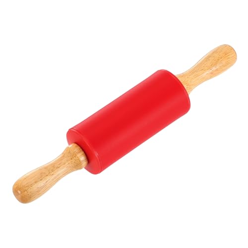 uxcell 4 Inch Silicone Rolling Pin Small Dough Roller Red - color: Red, size: 4 Inch