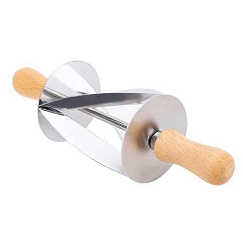 Emoshayoga Stainless Steel Rolling Dough Cutter Pastry Roller Wear- Croissant Cutter for Baking Cookie