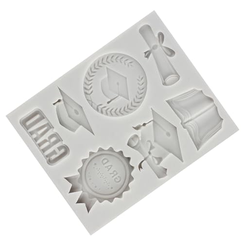Graduation Fondant Molds Doctoral Cap Diploma Candy Silicone Mold - color: Style F