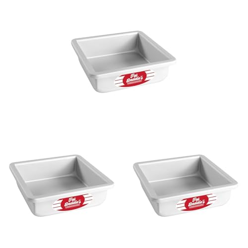 Fat Daddio's Anodized Aluminum Square Cake Pans (Pack of 3) - size: 6 x 2 Inch (Pack of 3), style: 2" Depth