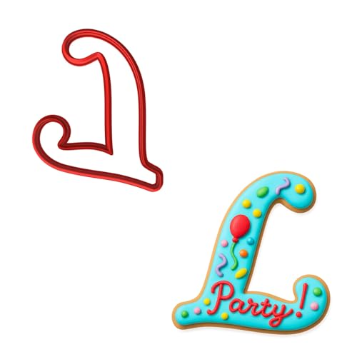 Mighty Gadget Fancy Cursive Letter A to Z Cookie Cutter - 4" Tall Alphabet Baking Mold (Random Color) (L) - color: L