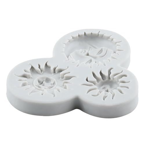 Sun Moon Face Fondant Mold Sun Face Silicone Chocolate Candy Mold - color: Style C