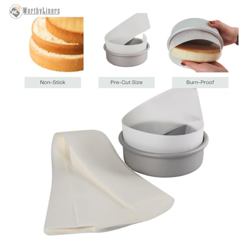 3 X 22 Inches Cake Pan Liner Strips Parchment Paper Baking 100 Sheets | Worthy Liners Non-Stick Precut Baking Parchment, Perfect for Cake Pan, Springform Pans