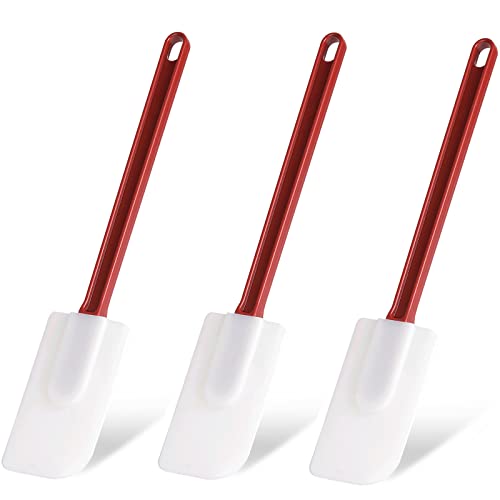 3 PCS Commercial Grade Heat Resistant Silicone Spatulas, 9.5-Inch Rubber Spatulas for Baking, Nonstick & BPA-Free - size: 3 Scrapers (9.5 Inches)