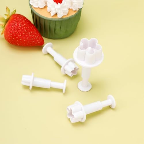 1 Set Fondant Flower Cutter, Flower Plunger Cookie Cutter, Cake Decorating Tools, Dessert And Candy Sculpting Tools, Baking Accessories