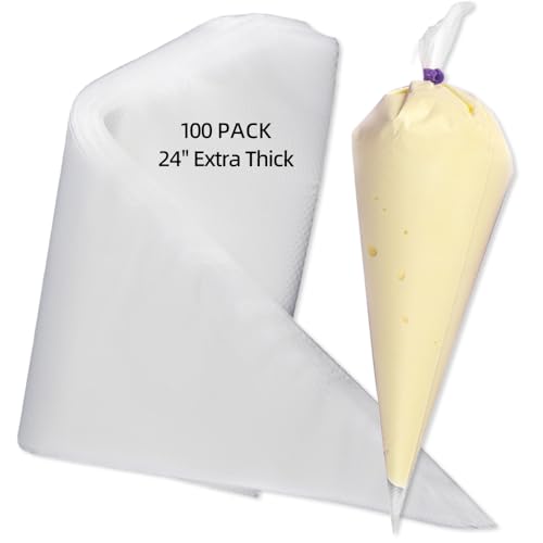 24 Inch Disposable Large Piping Bags,100 PACK Extra Large Thick Pastry Bags - size: 24inch -100 Pack