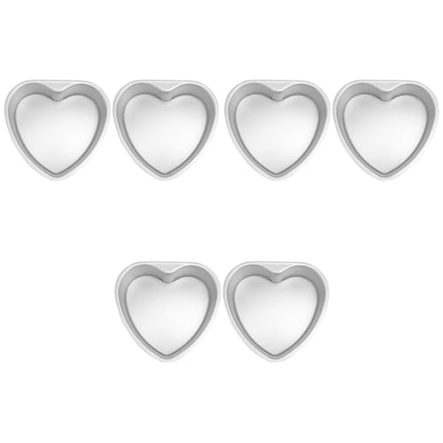 Cabilock Heart Cake Pans Set 6 Pack Aluminum Alloy Heart Shaped Cake Pans