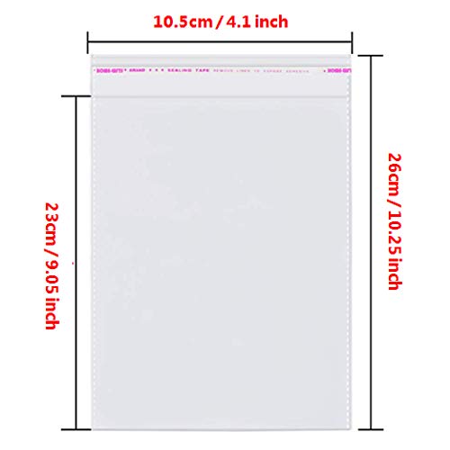 200pcs 4"x9" Clear Resealable Cellophane Bag Self Adhesive Seal - size: 4x9 Inch (Pack of 200)