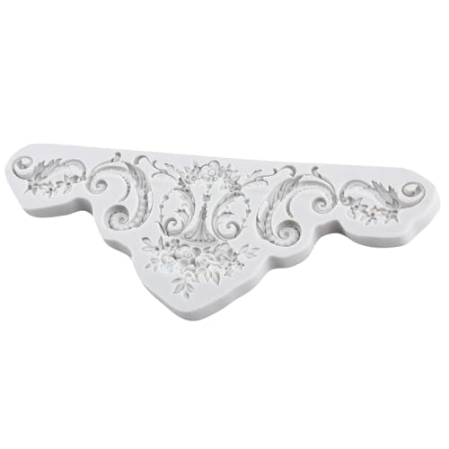 Lingzhi Baroque Style Fondant Mold Curlicues Scroll Lace Silicone Molds - color: Style E
