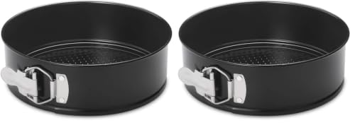 HIWARE 8 Inch Non-stick Springform Pan with Removable Bottom - Leakproof Cheesecake Pan (Pack of 2) - size: 8-Inch (Pack of 2)