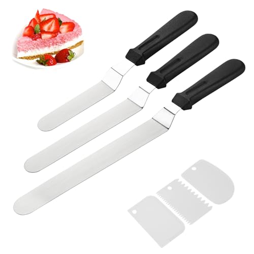 Offset Icing Spatula Set for Cake Decorating, Stainless Steel