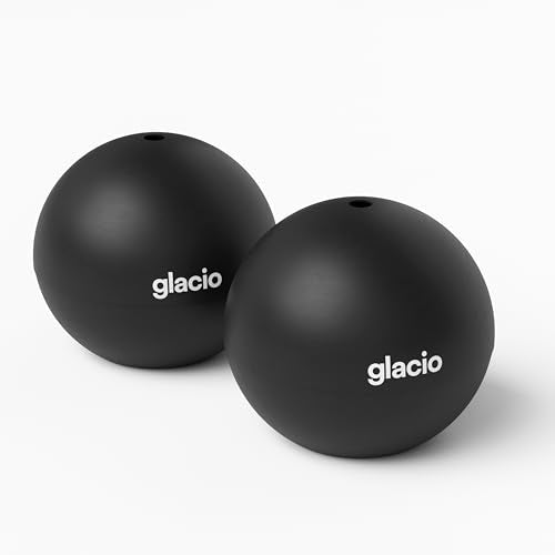 Round Ice Cube Molds, Large Whiskey Ice Ball Maker, Slow Melting - color: Ultra Clear 2PC (Black)