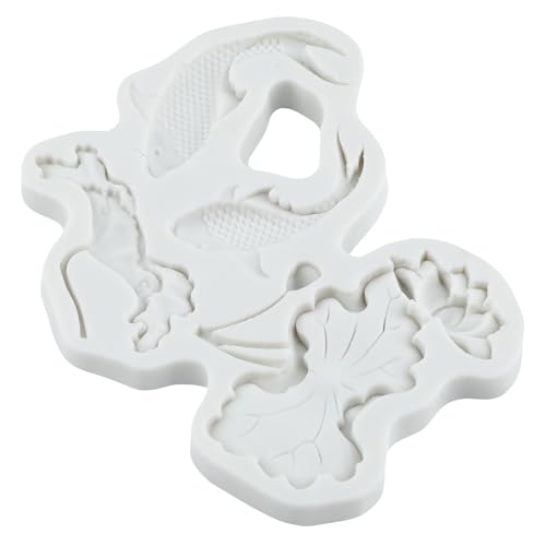 Lotus Flower Silicone Mold Goldfish Fondant Molds Set of 4 - color: Style B