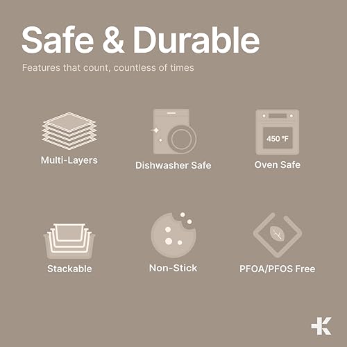 Gray Marble 10-Piece Bakeware Sets, Nonstick Carbon Steel Baking Sheet & Pans, Stackable Space-Saving Bakeware, Dishwasher Safe, Stain-resistant, PFOAPFOSPTFE Free, Oven Safe Up To 450°F (230°C) - color: Gray Marble, size: 10 Piece Set