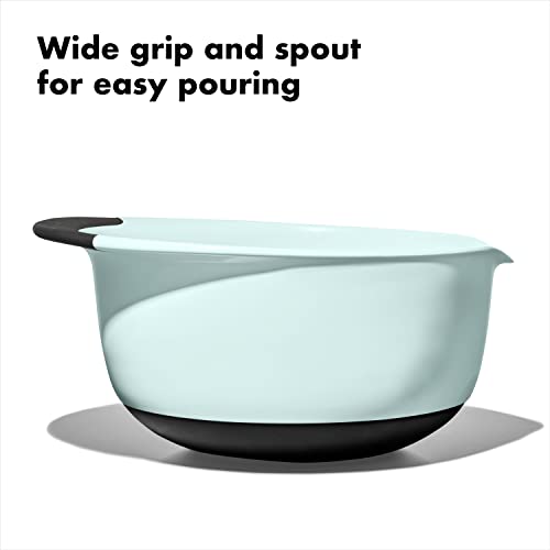 OXO Good Grips 3-Piece Plastic Mixing Bowl Set- Blue, Gray, Jade - color: Blue/Jade/Gray, size: Small, Medium, Large