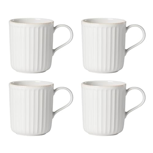 Lenox 893549 French Perle Scallop 4-Piece Mug Set - color: White, style: Mugs, Set of 4