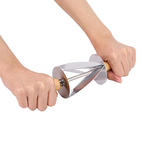 Emoshayoga Stainless Steel Rolling Dough Cutter Pastry Roller Wear- Croissant Cutter for Baking Cookie