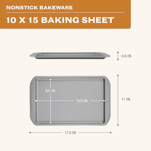 Farberware Nonstick Bakeware, Nonstick Cookie Sheet / Baking Sheet - 10 Inch x 15 Inch, Gray - size: 10" x 15" (1 piece)